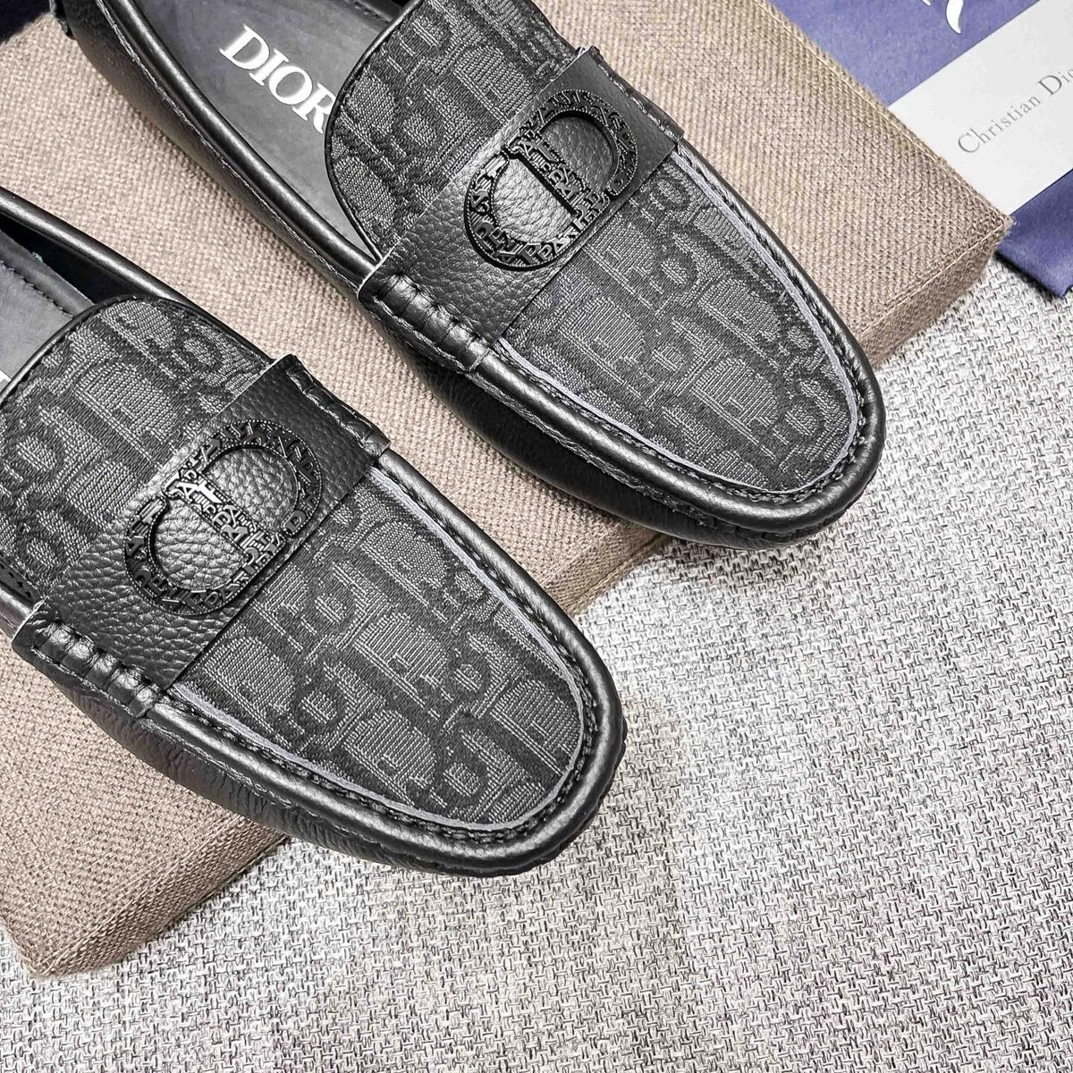 Dior Patterned Vamp Loafers