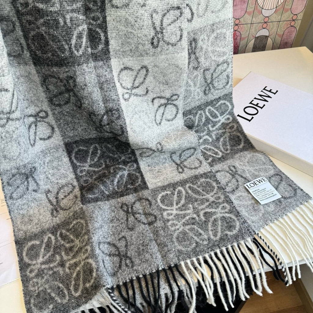 Loewe Fringed Patterned Scarf