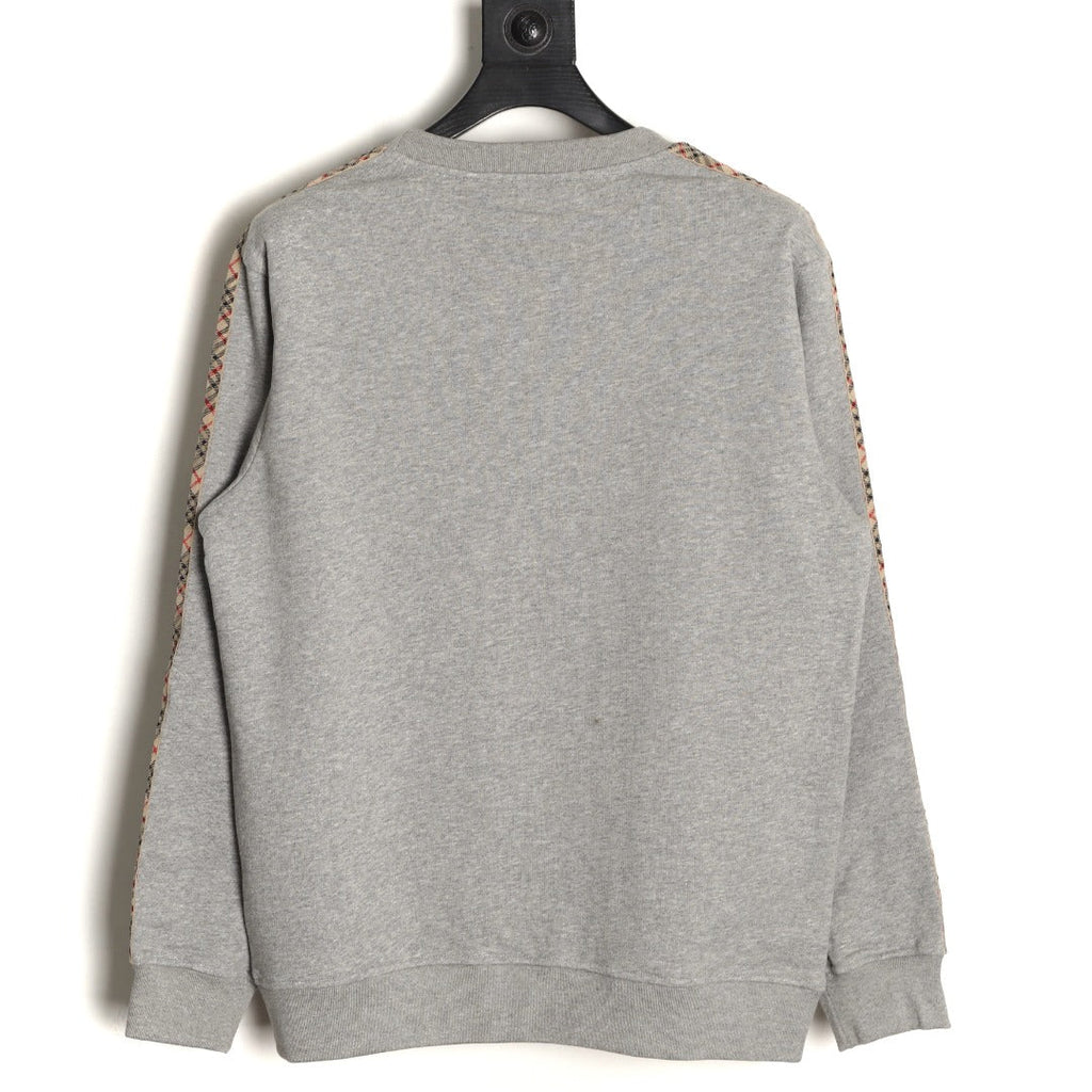 Burberry Check Tape Crewneck Sweatshirt - Gray